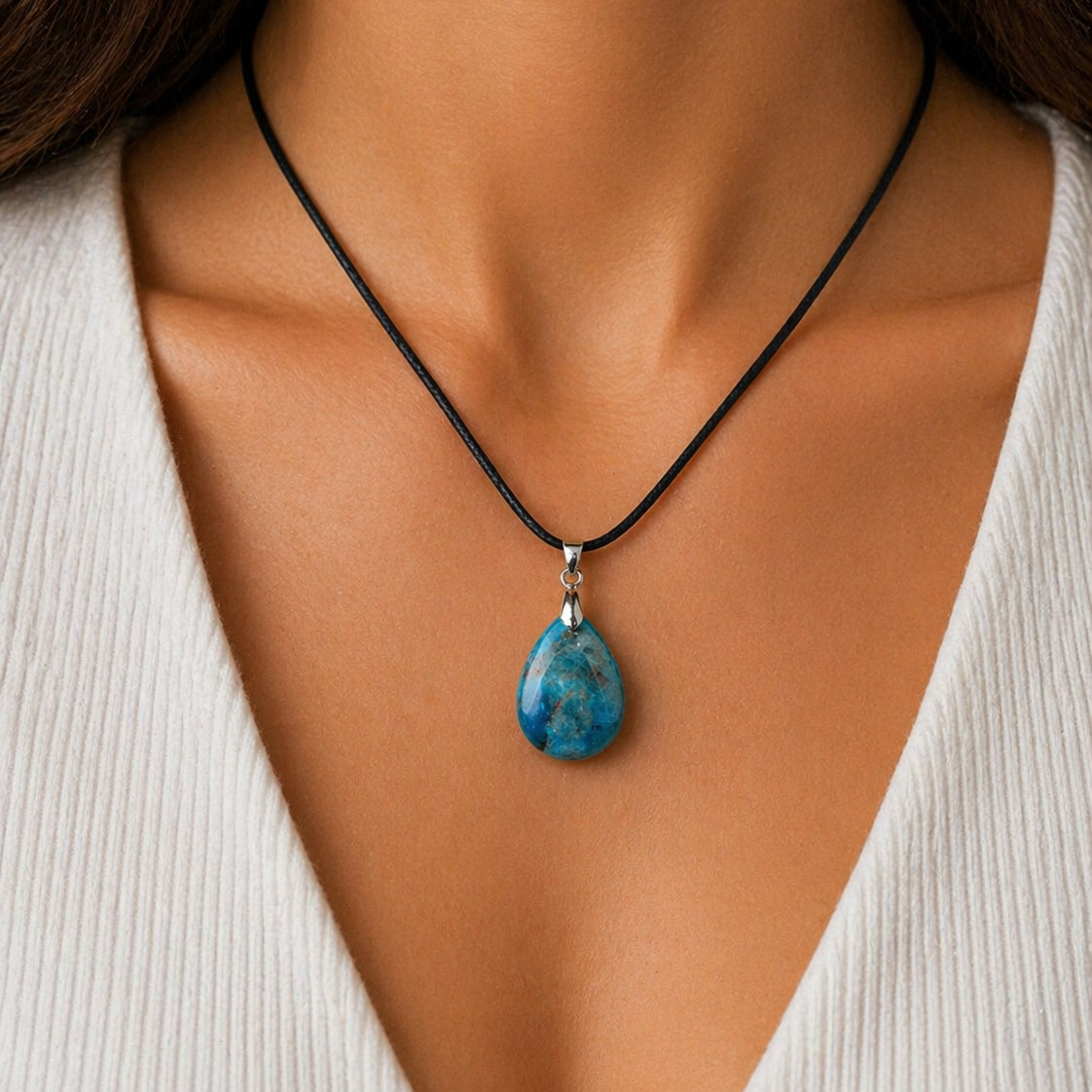 Ciondolo in Apatite Naturale Lucidata