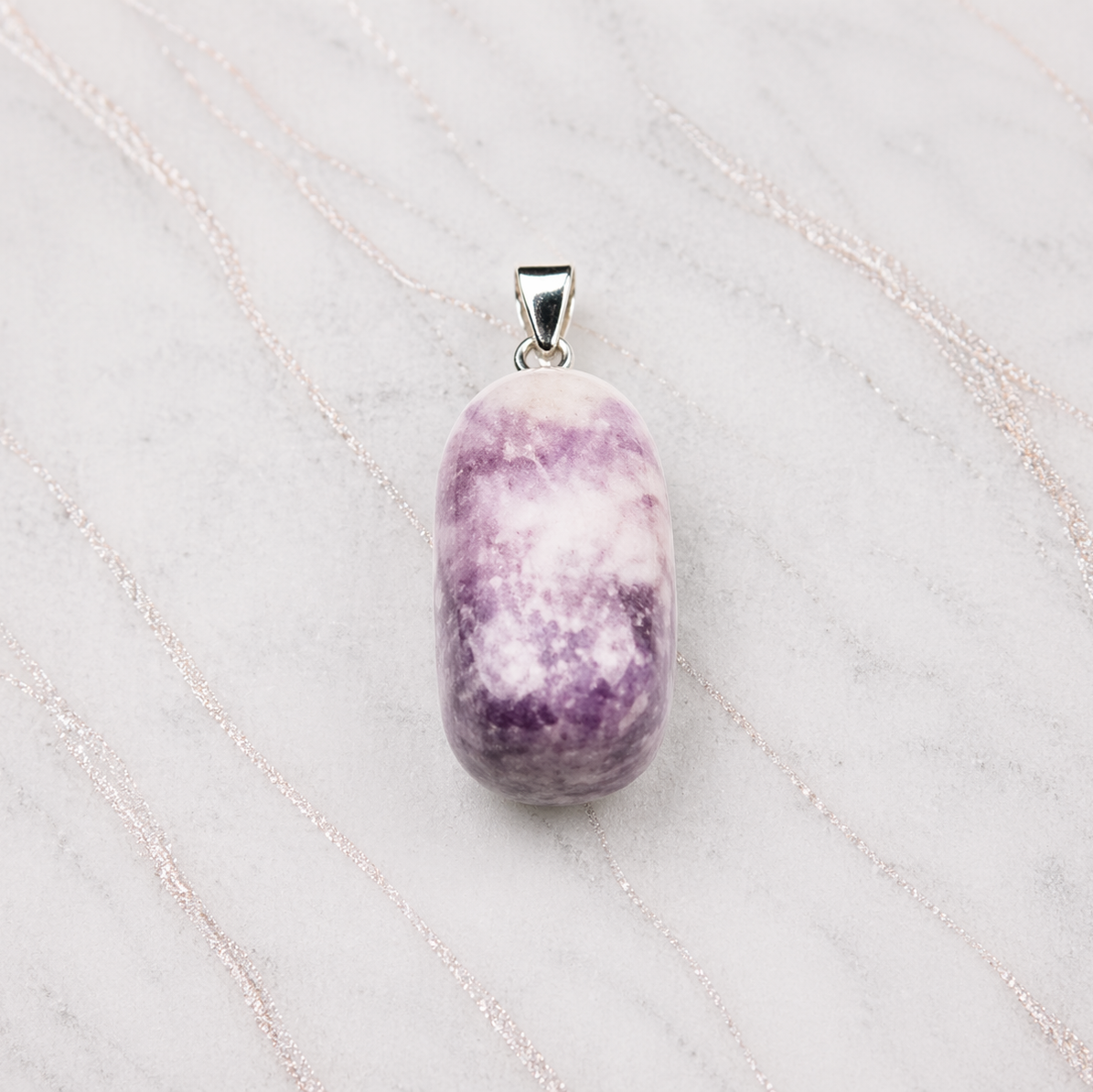 Ciondolo in Lepidolite Naturale Lucidata
