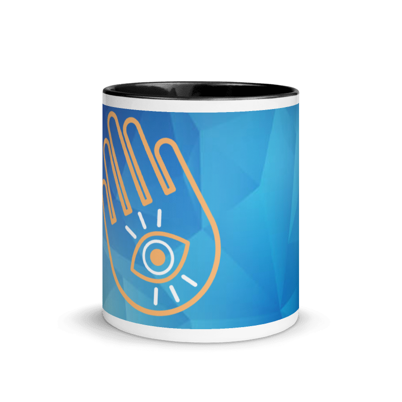 Tazza Mano di Fatima Azul Geometric con interno in Smalto a contrasto