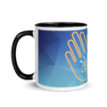Tazza Mano di Fatima Azul Geometric con interno in Smalto a contrasto