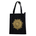Borsa Tote Nera con soggetti Tibetani 05 -Fiore Mandala