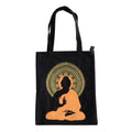 Borsa Tote Nera con soggetti Tibetani 09 - Budda Orange