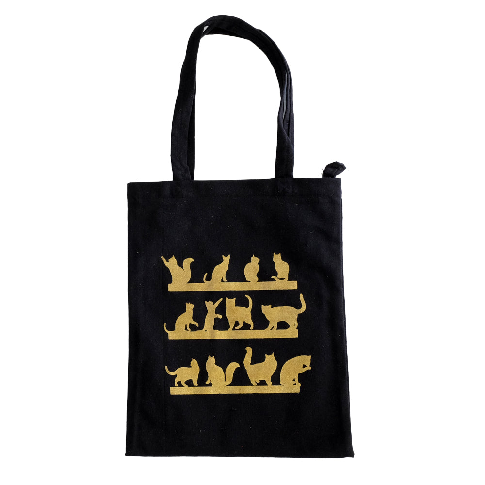 Borsa Tote Nera con soggetti Tibetani 11 -Gatti