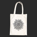 Borsa Tote Bianca con soggetti Tibetani 05 - Fiore Mandala