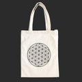 Borsa Tote Bianca con soggetti Tibetani 06 - Fiore della Vita