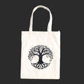 Borsa Tote Bianca con soggetti Tibetani 07 - Albero della Vita