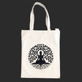Borsa Tote Bianca con soggetti Tibetani 08 - Budda e Albero della Vita