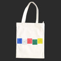 Borsa Tote Bianca con soggetti Tibetani 12 - Bandierine Tibetane 1