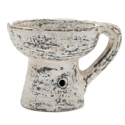 Bruciatore con manico white wash in terracotta cm.9x8