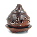 Bruciatore Stupa in terracotta puntinato cm.9x.10