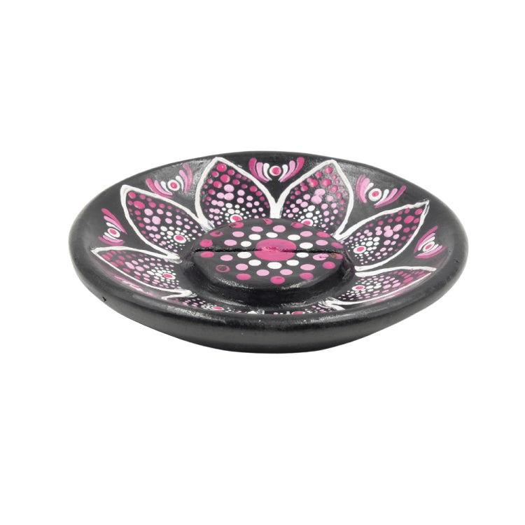 Bruciatore tondo Rosa/Fucsia in terracotta cm.12
