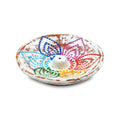 Bruciatore tondo Wash decorazione 7 chakra in terracotta - marrone