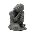 Budda "Relax" in Sandstone cm.14x13 h.cm.23 - BLW (Nero + Wash)