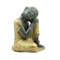 Budda "Relax" in Sandstone cm.14x13 h.cm.23 - GrG (Grigio + Oro)