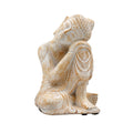 Budda "Relax" in Sandstone cm.14x13 h.cm.23 - WhY (Bianco + Giallo)