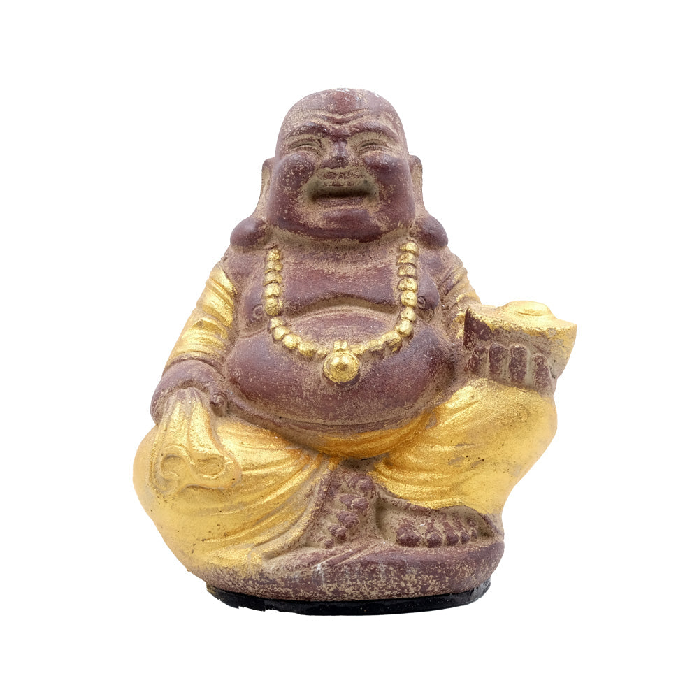 Budai in sandstone h.Cm.15 - bwg (marrone + oro)