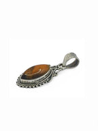 Ciondolo con Occhio di Tigre Ovale 3cm Argento 925