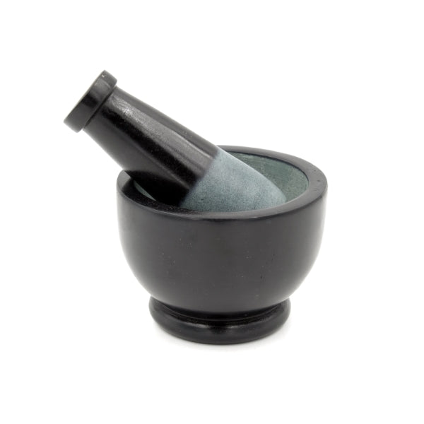 Mortaio e Pestello per Resine in Pietra Nera cm.9x6,5