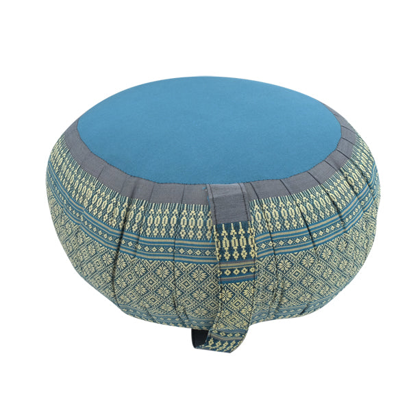 Cuscino Zafu "ANIMA" per Meditazione e Yoga con Maniglia cm.40 - 02 - Azzurro-Grigio
