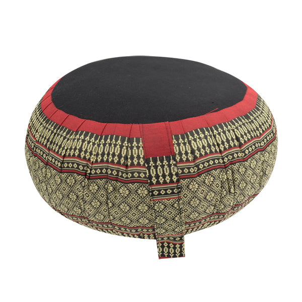 Cuscino Zafu "ANIMA" per Meditazione e Yoga con Maniglia cm.40 - 07 - Nero-Rosso