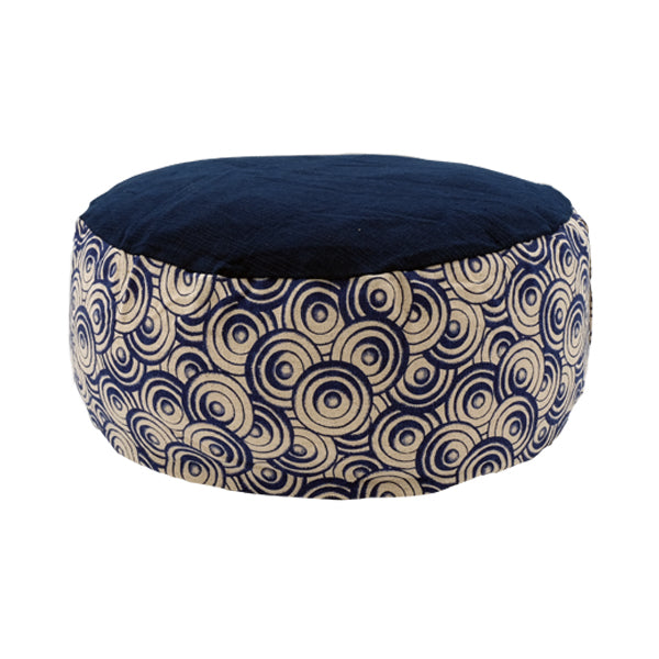 Cuscino "ANIMA" sfoderabile decorato con Pula di Semi Vari - 05-Blu