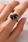 Anello con Tormalina Nera Grezza Naturale