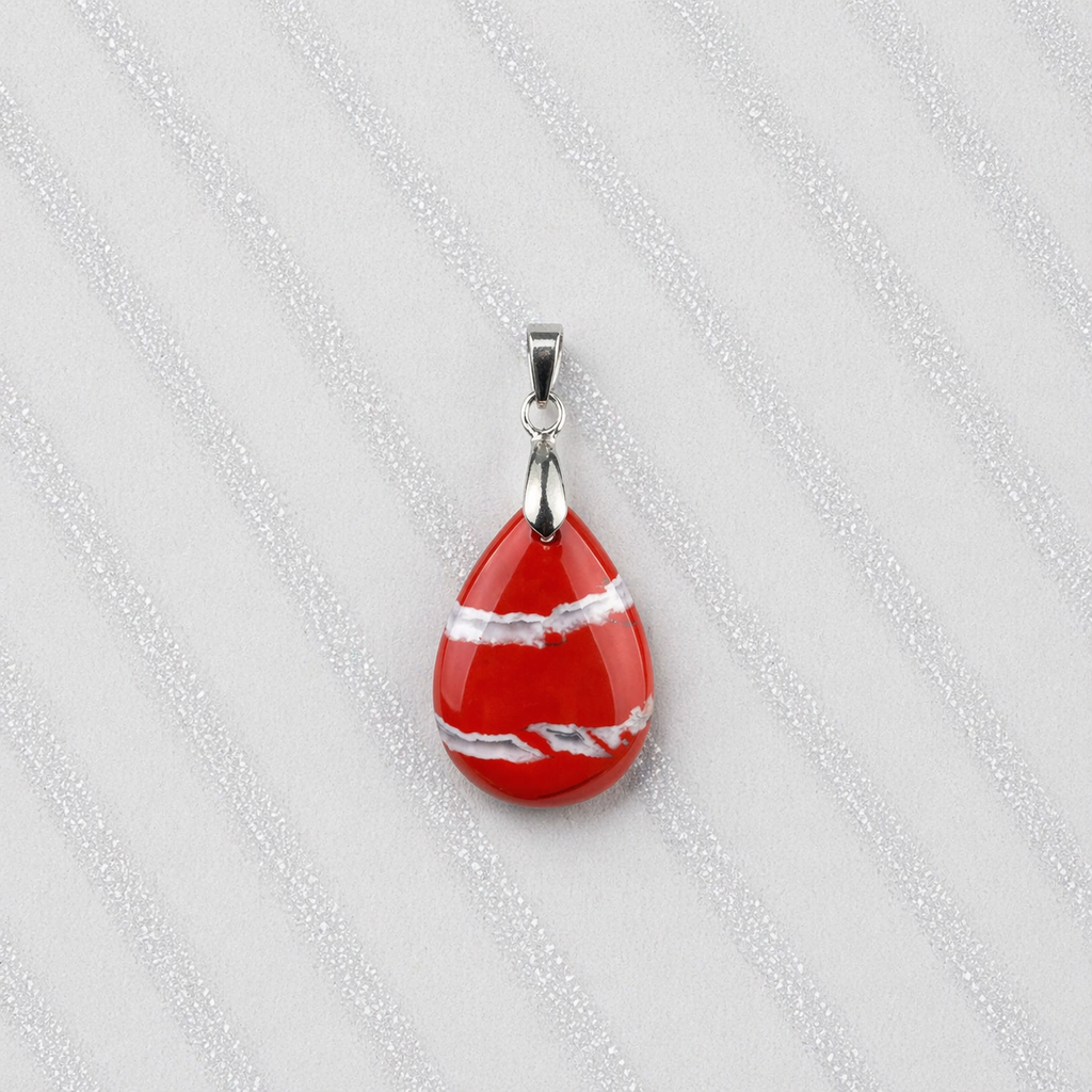 Ciondolo in Diaspro Rosso Striato Naturale