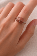 Anello Regolabile con Pietra Grezza di Diaspro Rosso Naturale