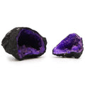 Geode di Calcite Roccia Nera e Porpora