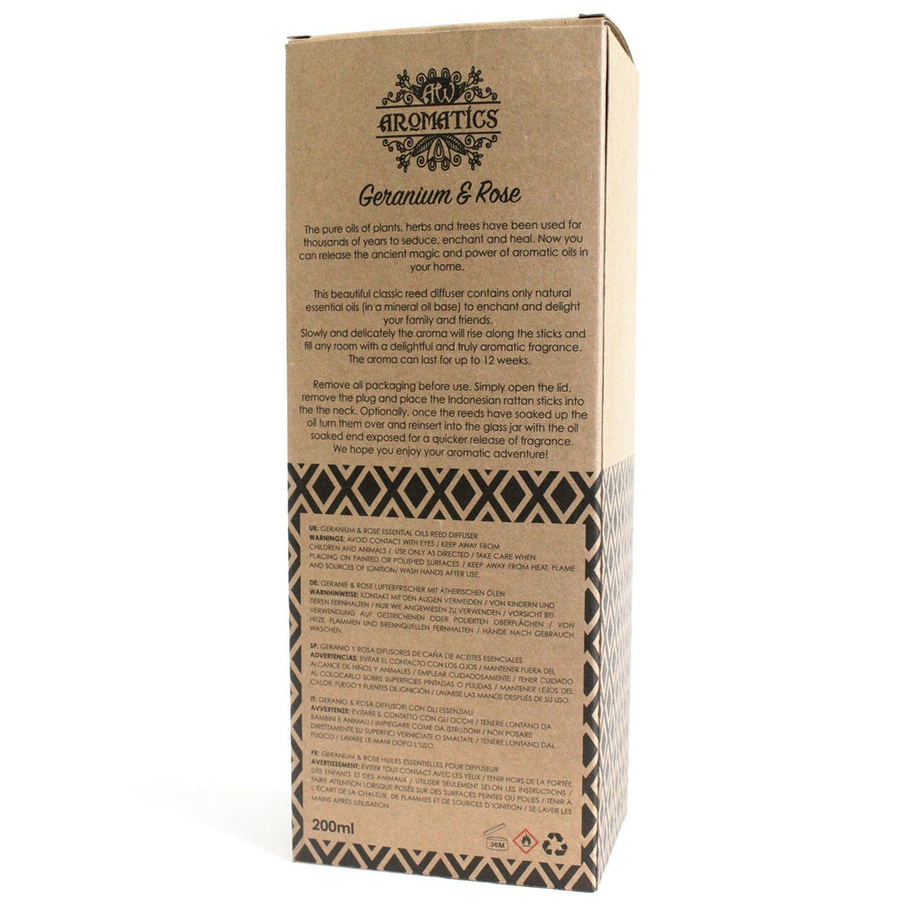 Diffusore di Olii essenziali di Geranio & Rosa 200ml