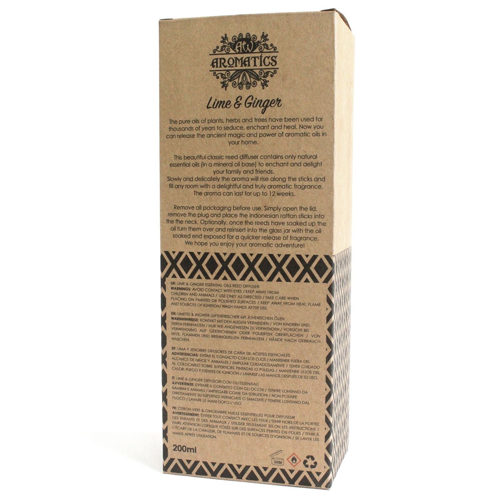 Diffusore di Olii essenziali di Lime & Zenzero 200ml