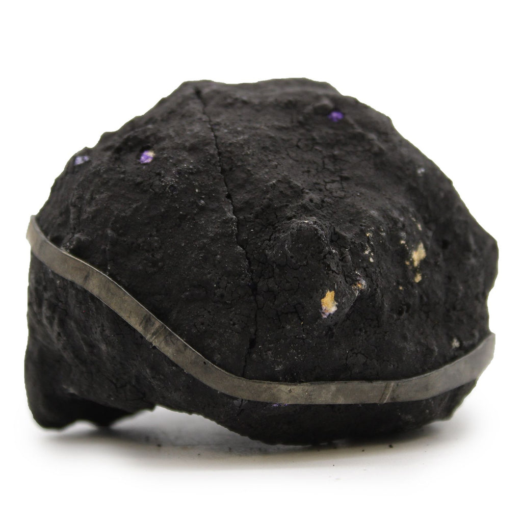 Geode di Calcite Roccia Nera e Porpora