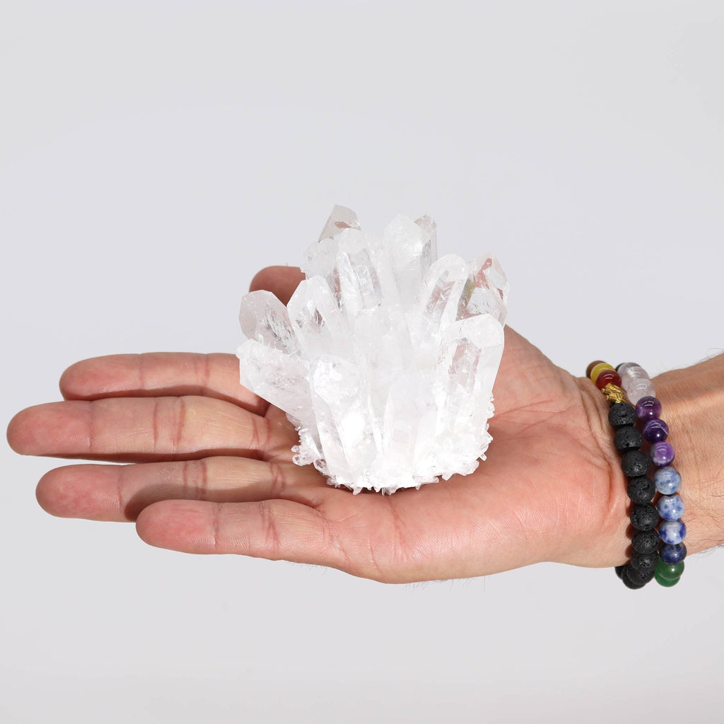 Cluster di Quarzo Tinto – Trasparente (circa 250–300 g, 8 cm)