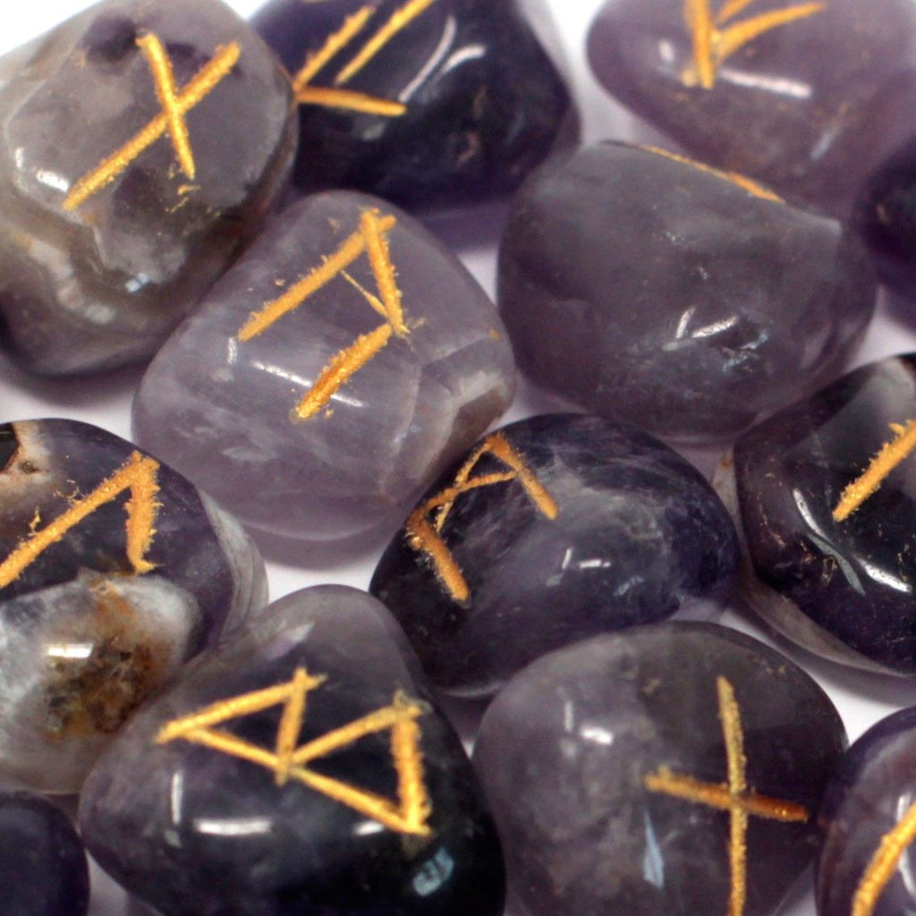 Rune Ametista Set da 25 Rune con Sacca Personalizzata