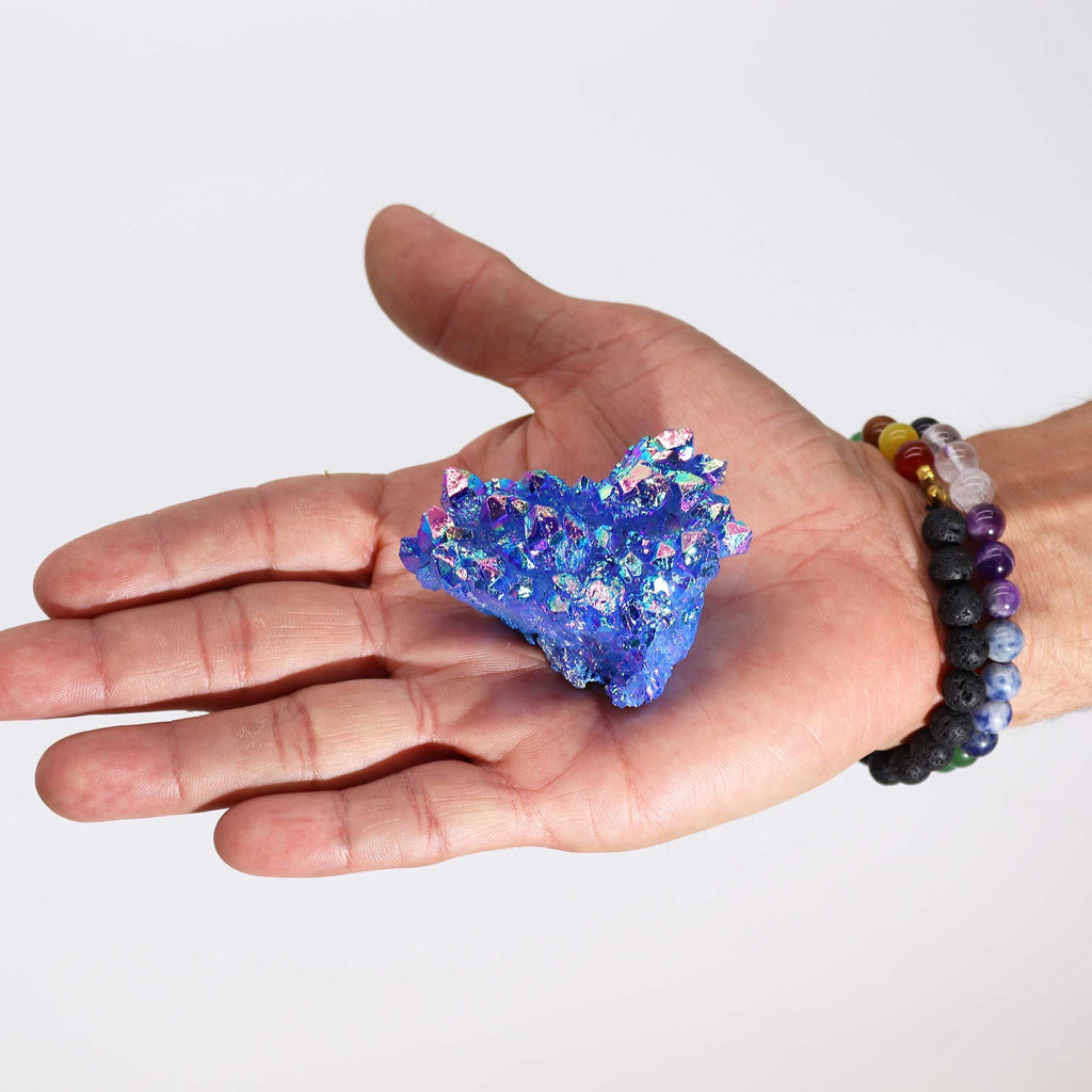 Quarzo Naturale Trattato – Aura Aqua Halo Quartz (circa 100–150 g, 7–10 cm)