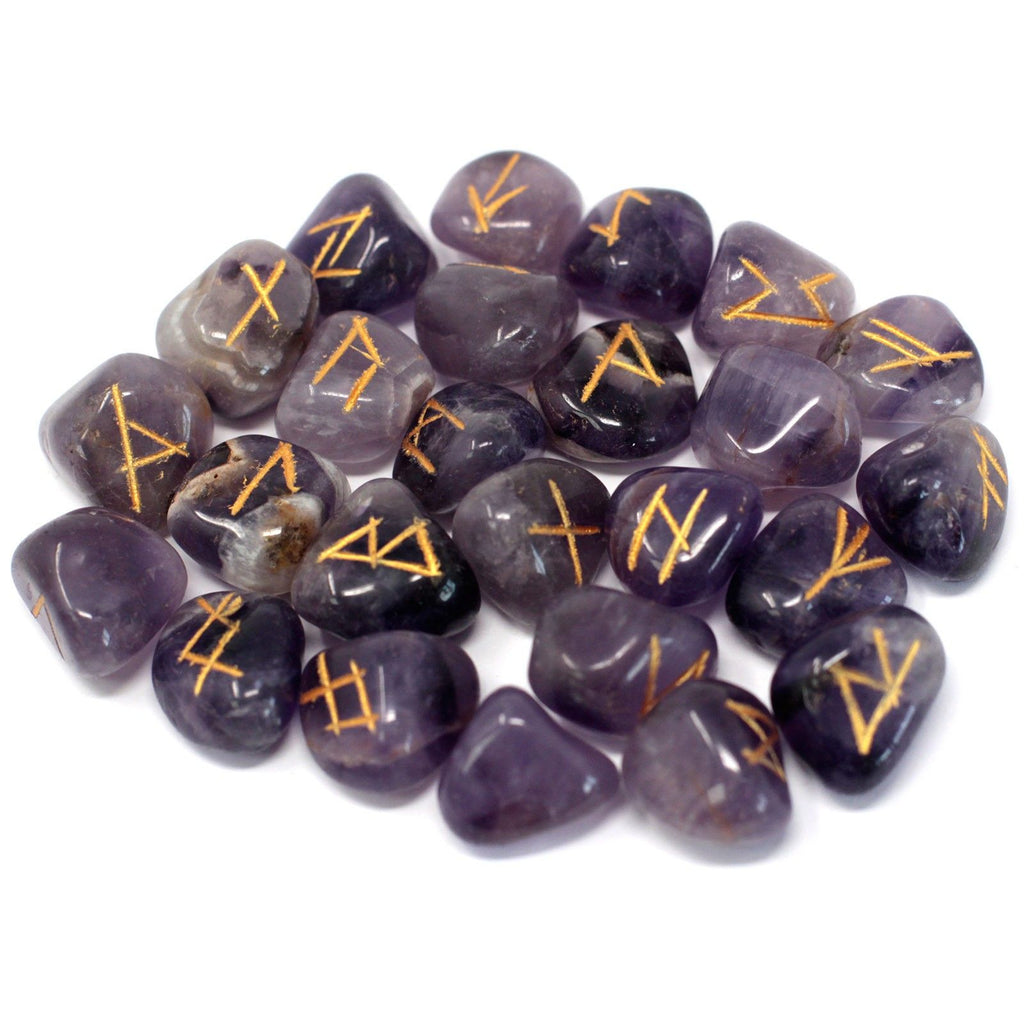 Rune Ametista Set da 25 Rune con Sacca Personalizzata