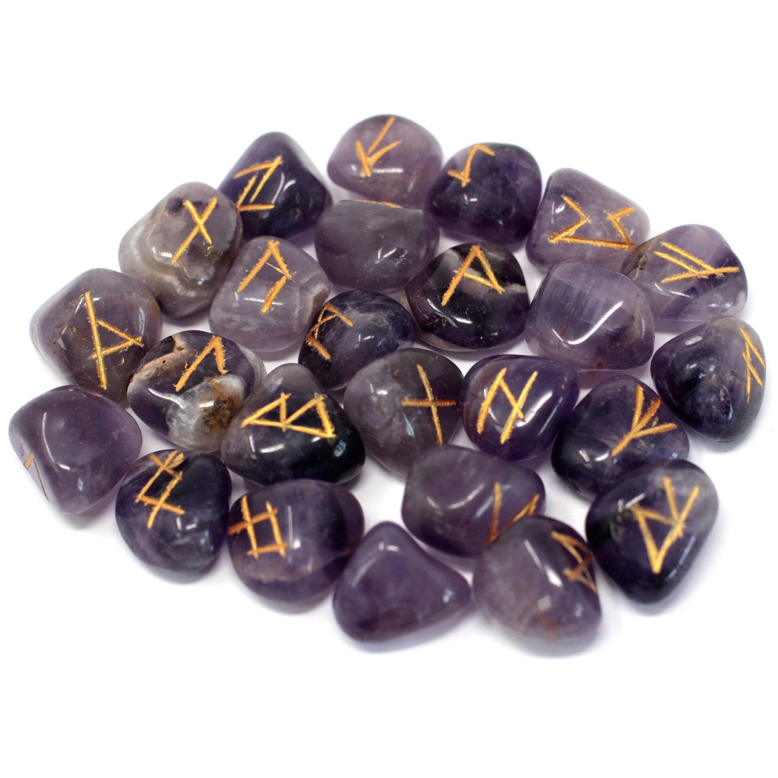 Rune Ametista Set da 25 Rune con Sacca Personalizzata