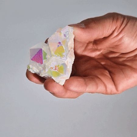 Quarzo Naturale Trattato – Aura Angel Quartz (circa 100–150 g, 7–10 cm)