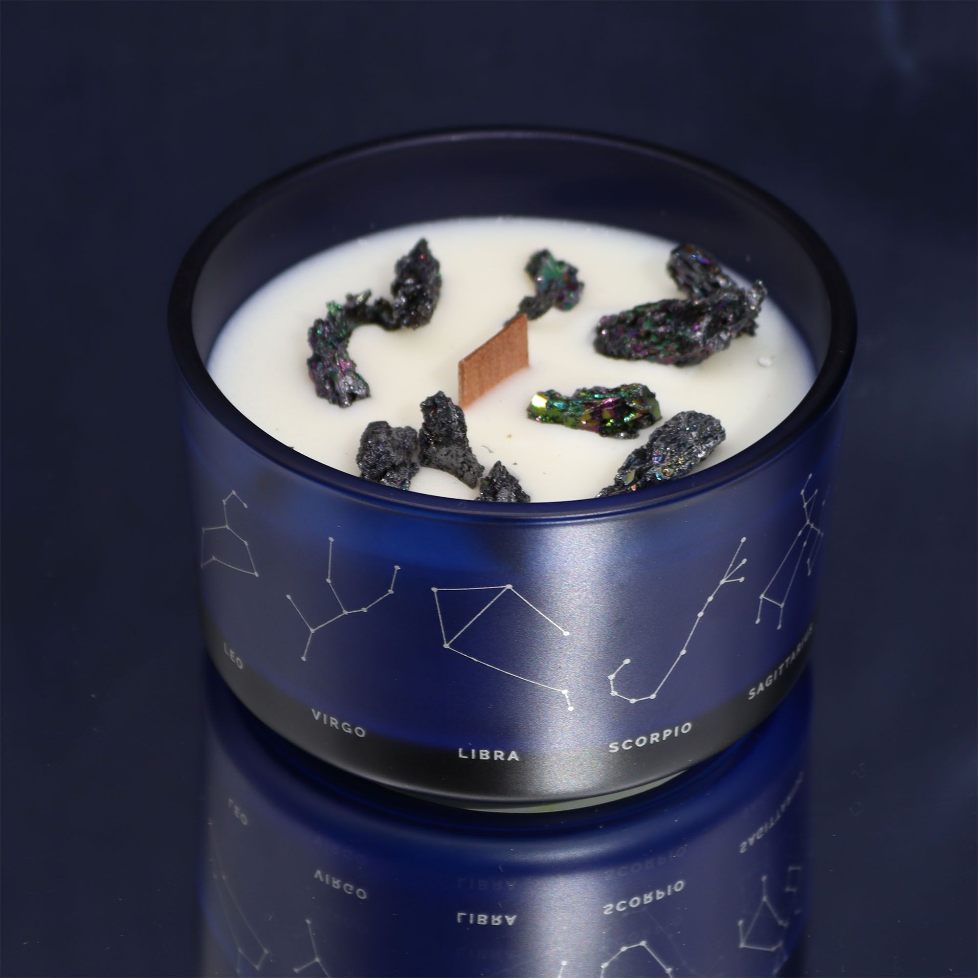 Candela Zodiacale Leone con Bracciale di Pietre Naturali – Fragranza Frosted Citrine & Ginger