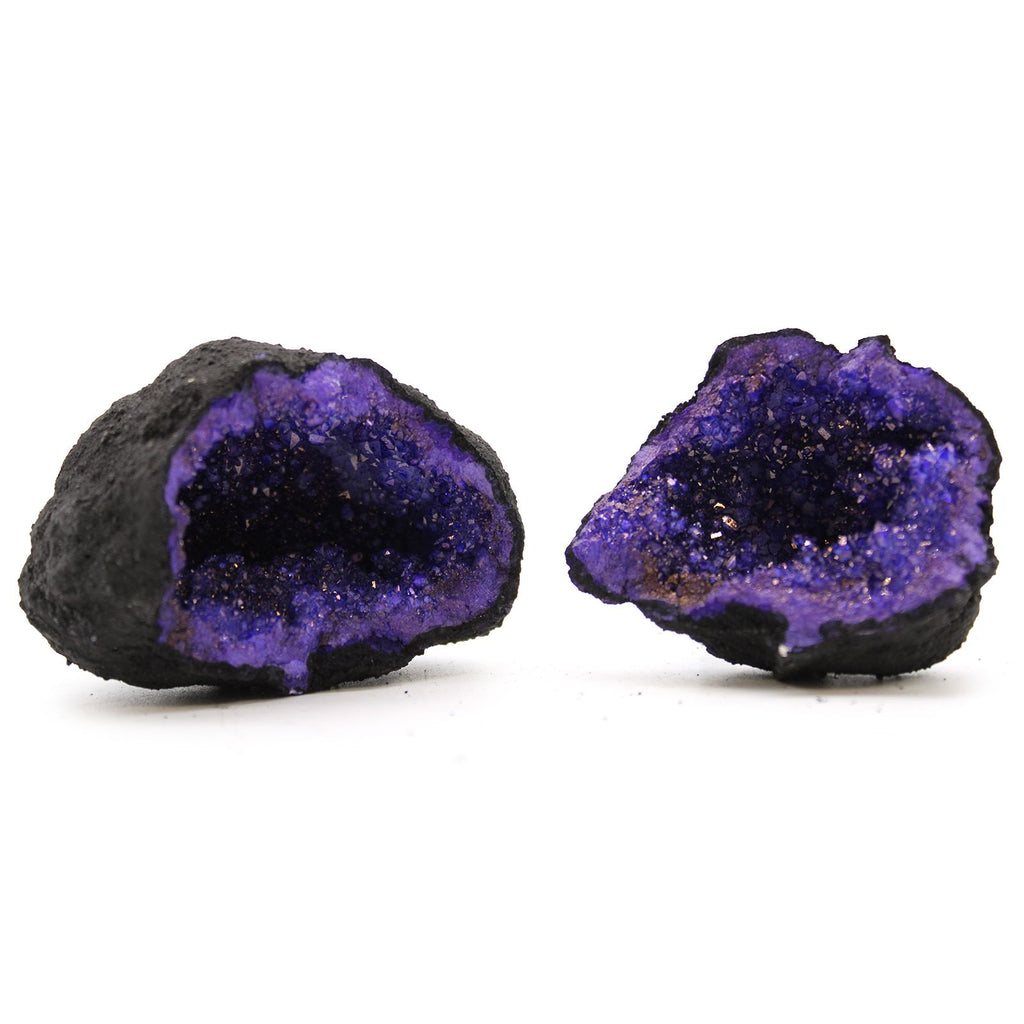 Geode di Calcite è una Roccia Nera e Blu Cobalto