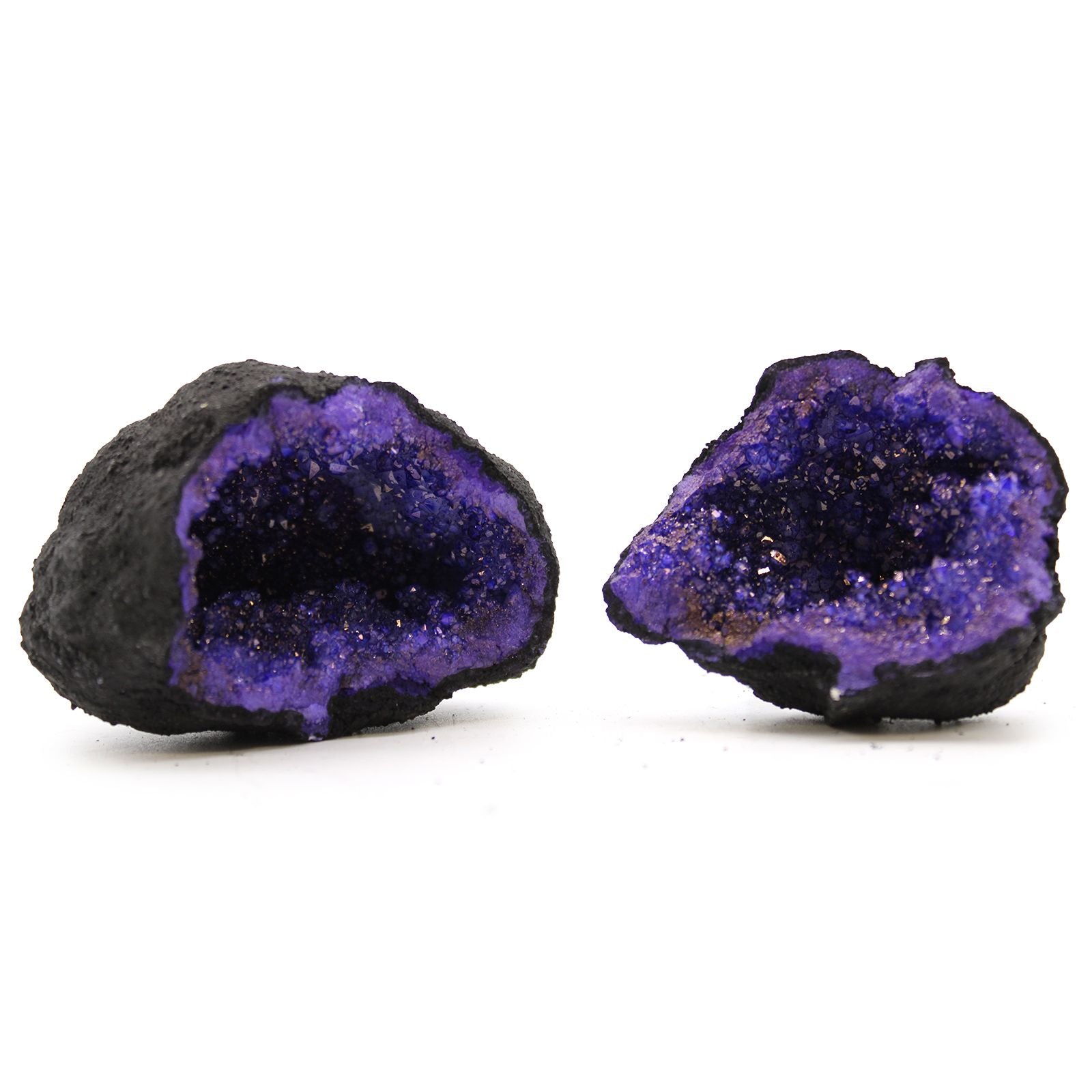 Geode di Calcite è una Roccia Nera e Blu Cobalto