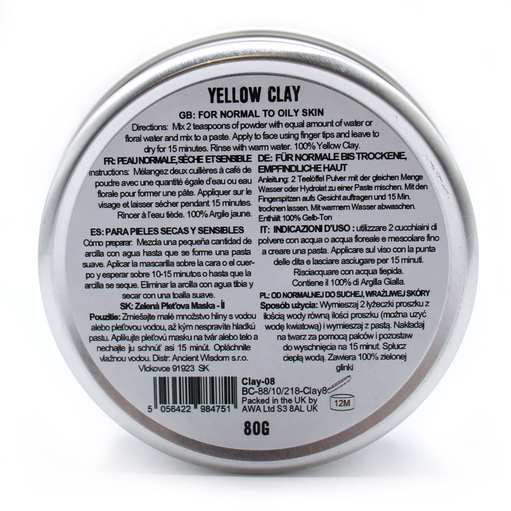 Maschera Per il Viso all'Argilla Gialla 80g