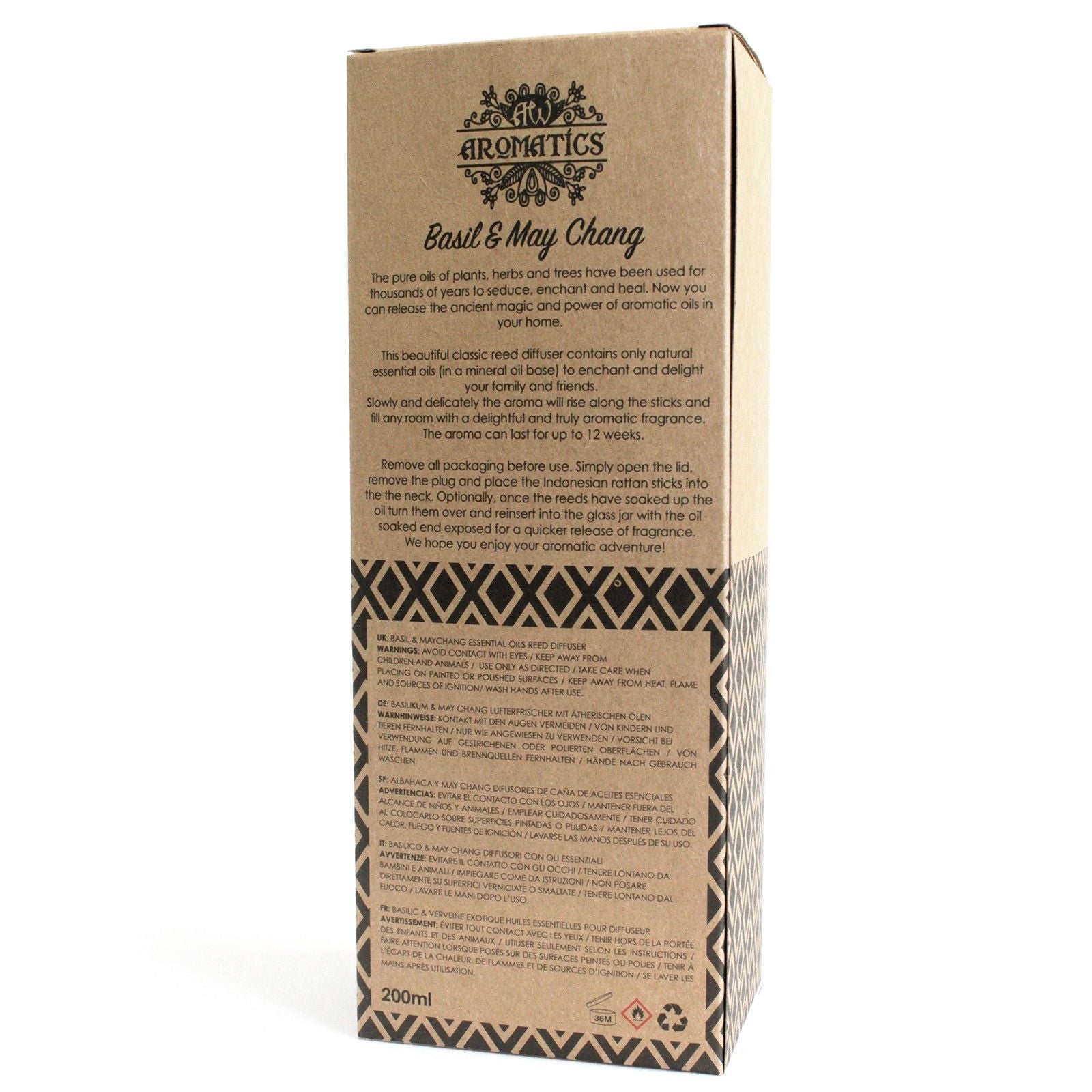 Diffusore di oli essenziali di Basilico & Maychang 200ml