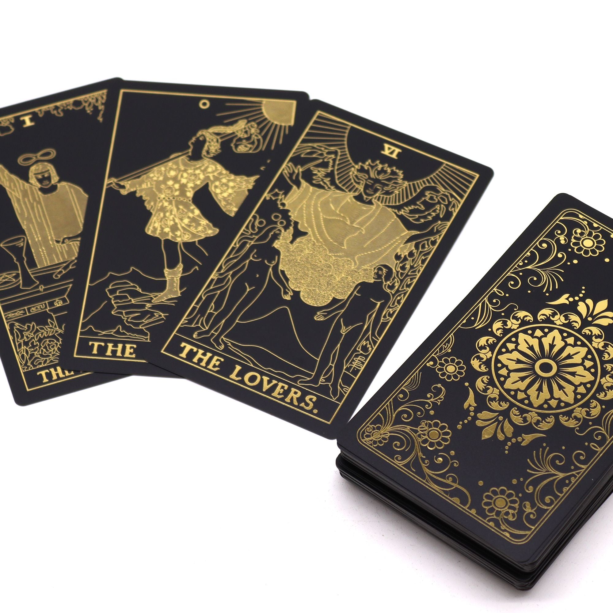 Mazzo di Tarocchi Gold Foil – 78 Carte con Dettagli in Oro e Libro Guida
