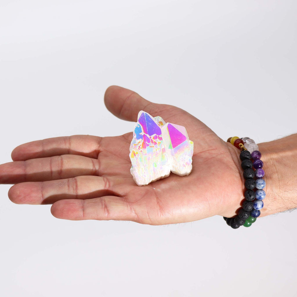 Quarzo Naturale Trattato – Aura Angel Quartz (circa 100–150 g, 7–10 cm)