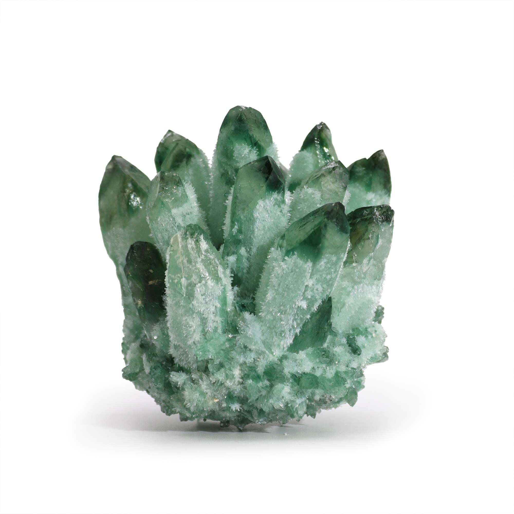 Cluster di Quarzo Naturale – Green Ghost Quartz (circa 250–300 g, 8 cm)
