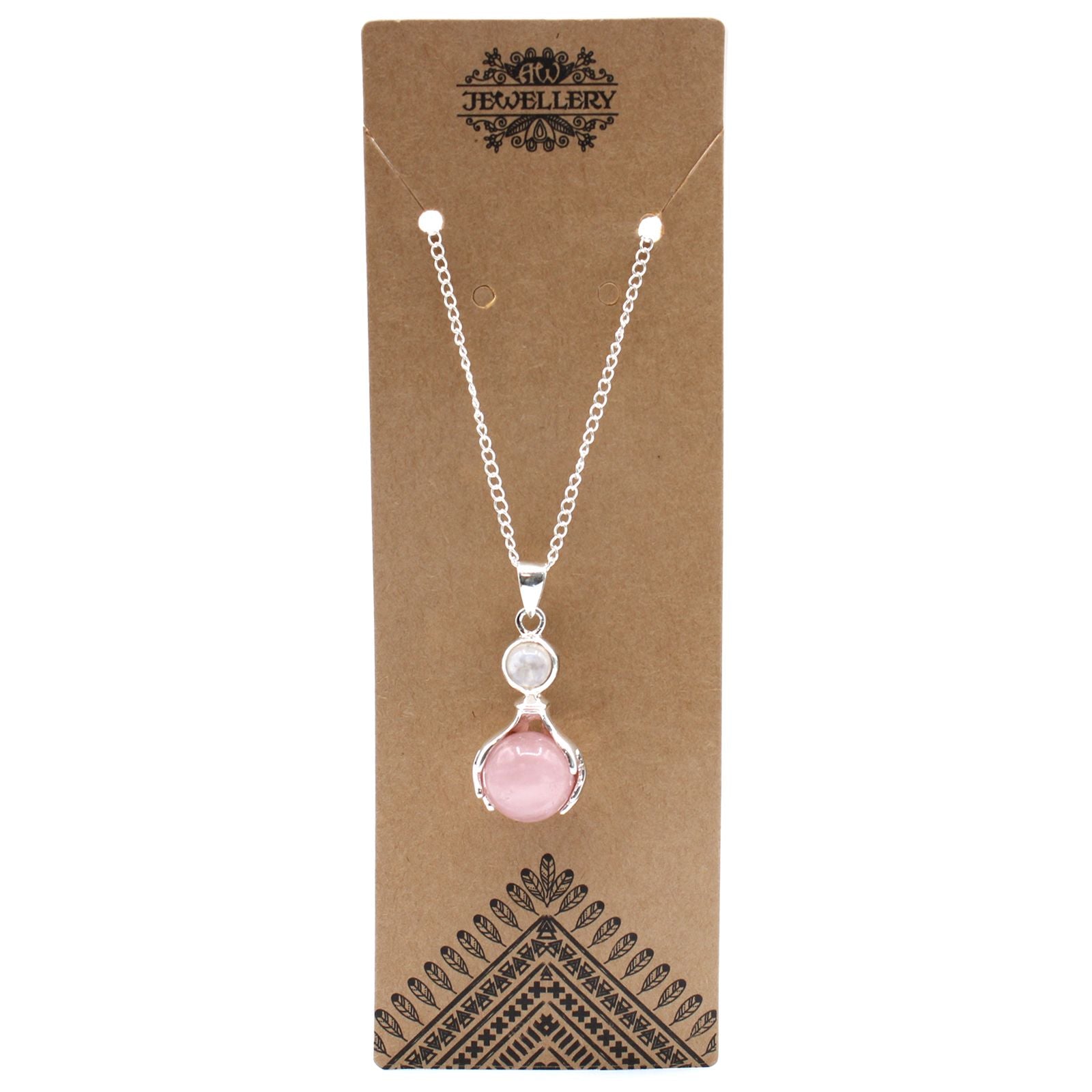 Pendente con Mani Curative di Quarzo Rosa