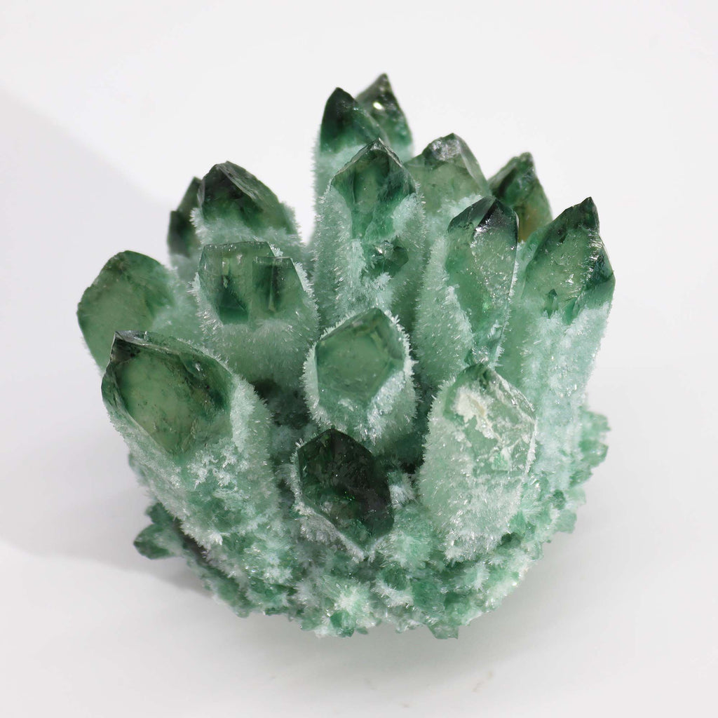 Cluster di Quarzo Naturale – Green Ghost Quartz (circa 250–300 g, 8 cm)