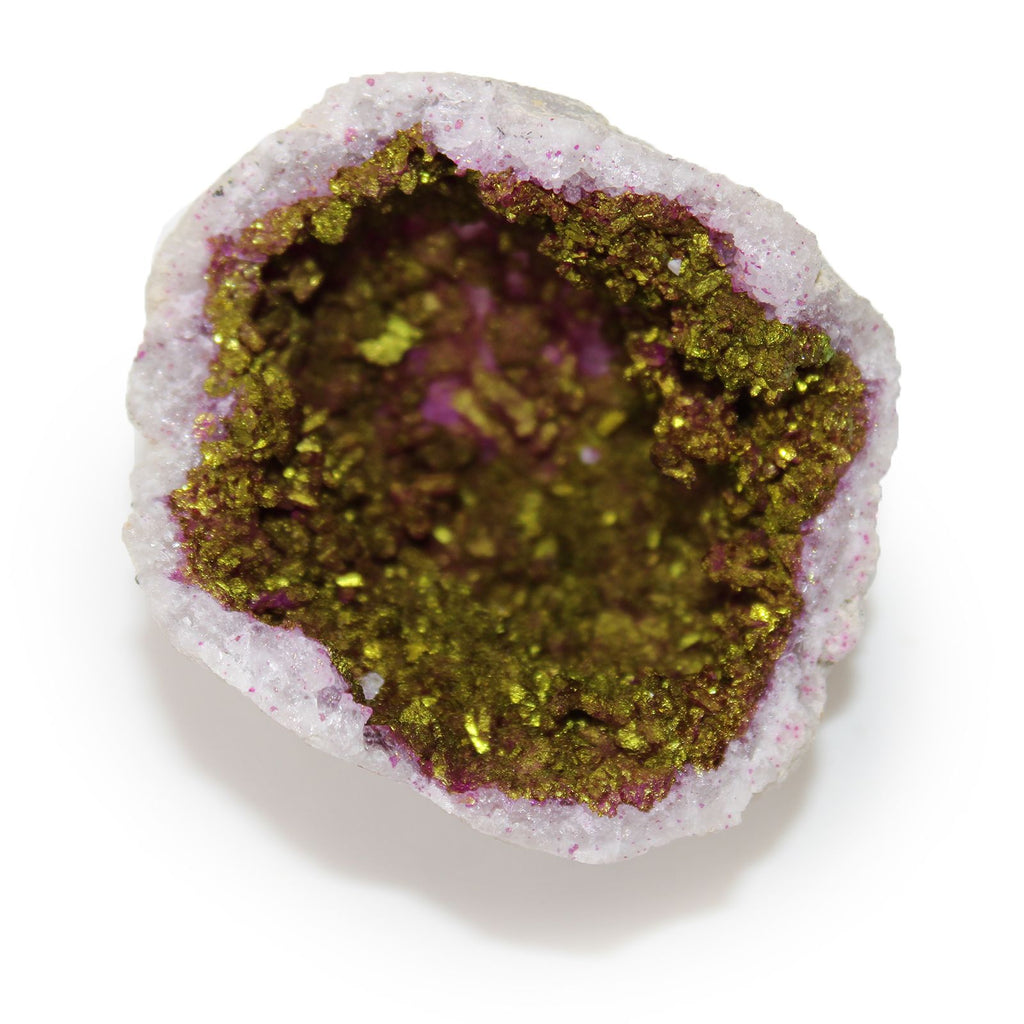 Geode di Calcite Roccia Naturale Rosa e Oro