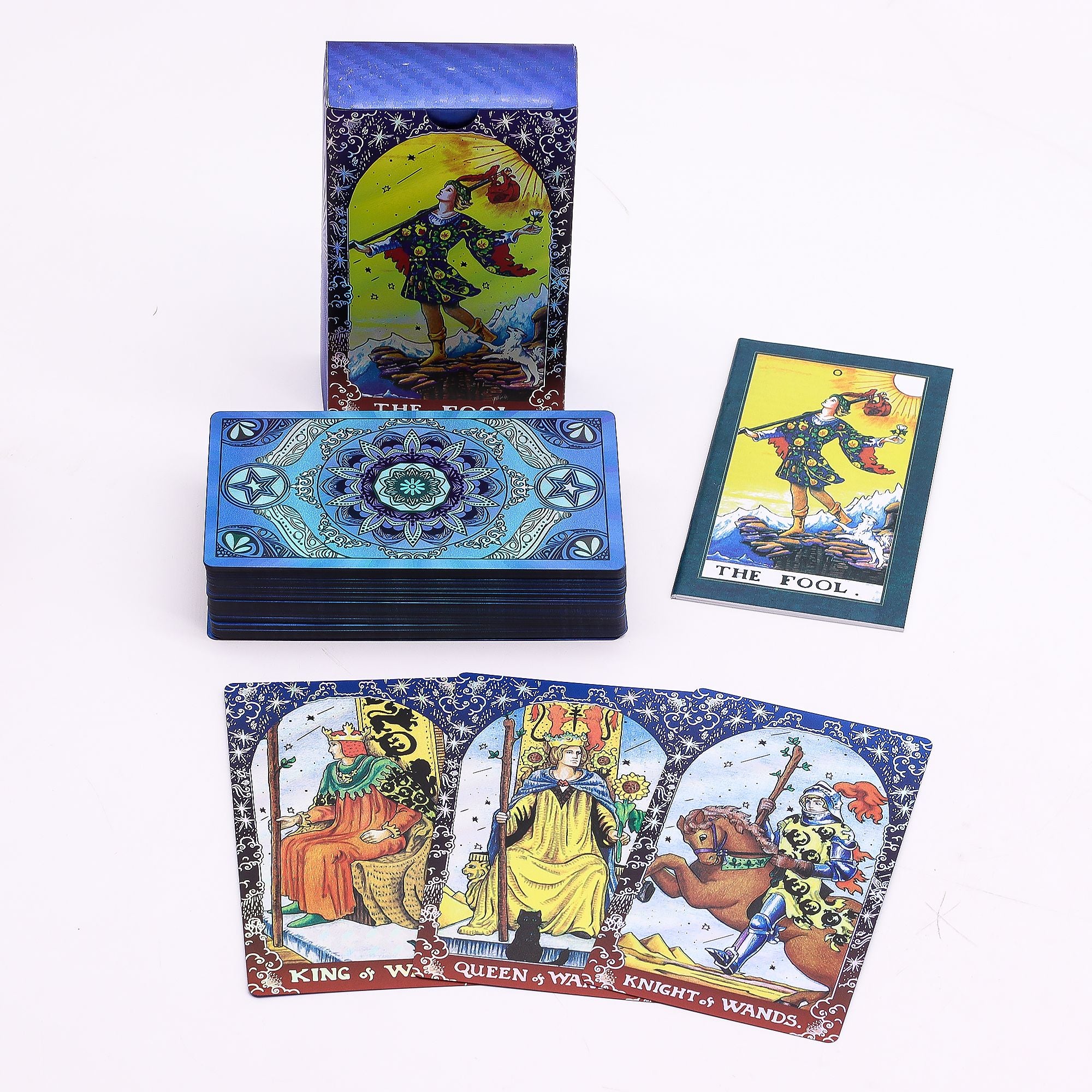 Mazzo di Tarocchi Mandala Blue Foil – 78 Carte con Design Sacra Geometria